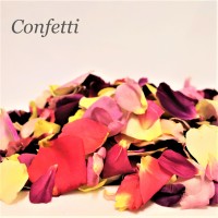 12 x Organza Guest Confetti bags with Freeze Dried Rose Petals